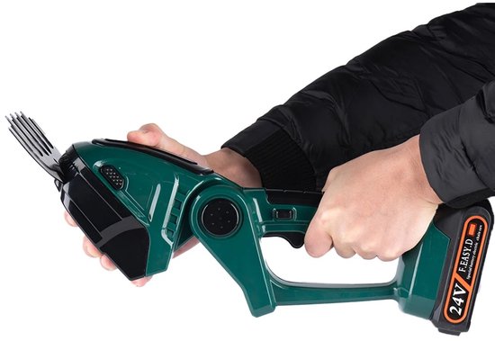 Fayb Heggenschaar - Elektrische heggenschaar - Snoeischaar - Elektrische snoeischaar - 2 in 1 - Inclusief 2 accu's - Inclusief struikmes en grasscheerblad - Lichtgewicht — afbeelding 2
