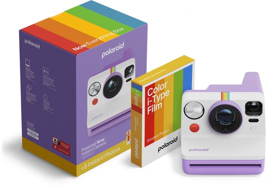 Polaroid Now Gen 3 Purple + Color Film Bundle (8 Foto's)