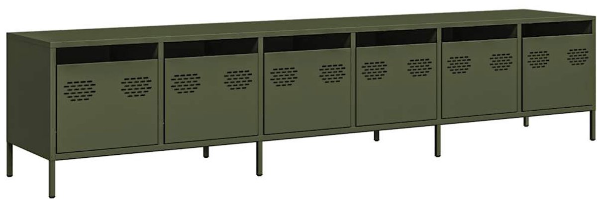 vidaXL - Tv-meubel - 202x39x43,5 - cm - koudgewalst - staal - olijfgroen