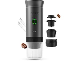 Ariqo™ Draagbare Koffiemachine - Draagbaar Koffiezetapparaat - Elektrisch - Voor op Reis en Onderweg - 3-in-1 - Zwart