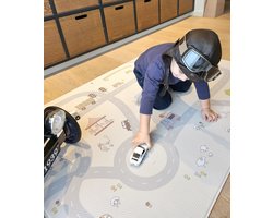 Stratenplan - speelmat baby 100 x 140 cm - Roadmap - Belgisch merk - zacht, antibacterieel & afwasbaar - binnen en buiten - Little gem