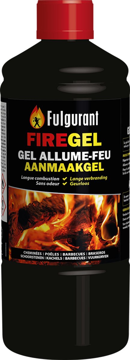 Fulgurant - FireGel - Aanmaakgel voor barbecues, open haarden, inbouwhaarden, hout- en kolenkachels - 850ml