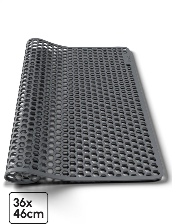 Bodo® – Tapis d'évier en Siliconen Grijs - 36 x 46 cm - Accessoires de vêtements pour bébé de Cuisine - Protecteur d'évier pour 40 x 50 cm - Sous-verres en Siliconen - Anti rayures - Accessoires de vêtements pour bébé d'évier