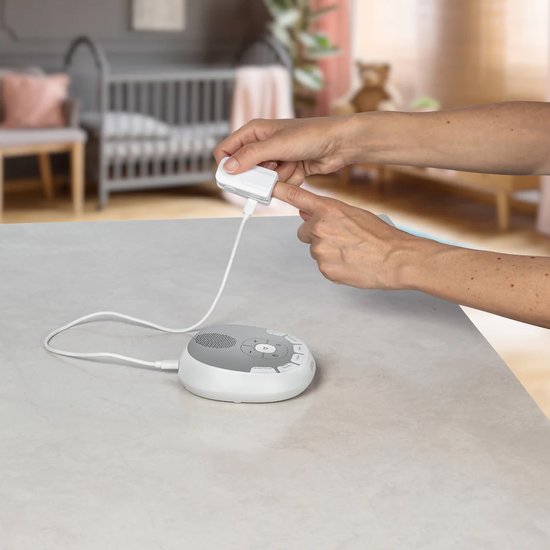 LUVION® Dreamnest White Noise Machine - Inclusief Hartslag Recorder - Neem je eigen hartslag op, het bekende geluid van jouw hart voor je pasgeboren baby! - Ook 20 verschillende witte ruis & natuurgeluiden en slaapliedjes voor Baby's en Volwassenen van LUVION — afbeelding 4