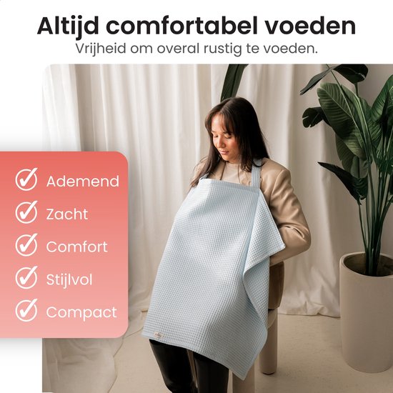 Amisly-Borstvoedingsdoek-Luxe Voedingsdoek-Afschermdoek-OEKO-TEX- Wafel Materiaal-Kraamcadeau baby van Amisly — afbeelding 4