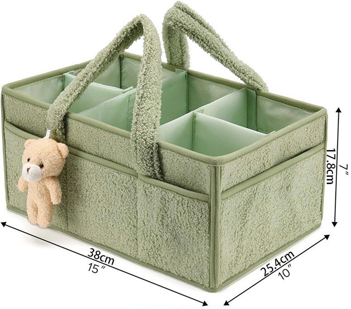 Luierorganizer Opbergmand Baby Lichtgroen thumbnail 4