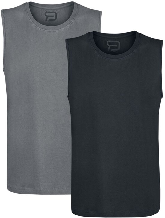 ROUGE DESIGN ROCK-ENGINEERED Débardeur noir et gris en pack double Homme - XL