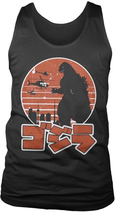 T-shirt débardeur avec logo japonais Godzilla Noir-M