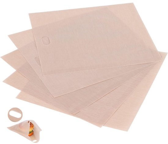 Foto: 5 pack magnetronbestendige broodroosterzakken broodroosterzakken herbruikbaar gemakkelijk schoon te maken geschikt voor taarten pizzapunten kipnuggets vis en groenten 17x19cm 