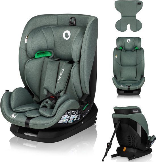 Lionelo Lavender i-Size Baby Autostoeltje - 9 tot 36 kg (1,5-12 jaar / Groep 1 2 3 / 76-150 cm) - Autostoel met ISOFIX - Hoge Versterkte Zijbescherming - Ventilatie – Stalen Versterkin - Installatie-indicatoren - ATEST