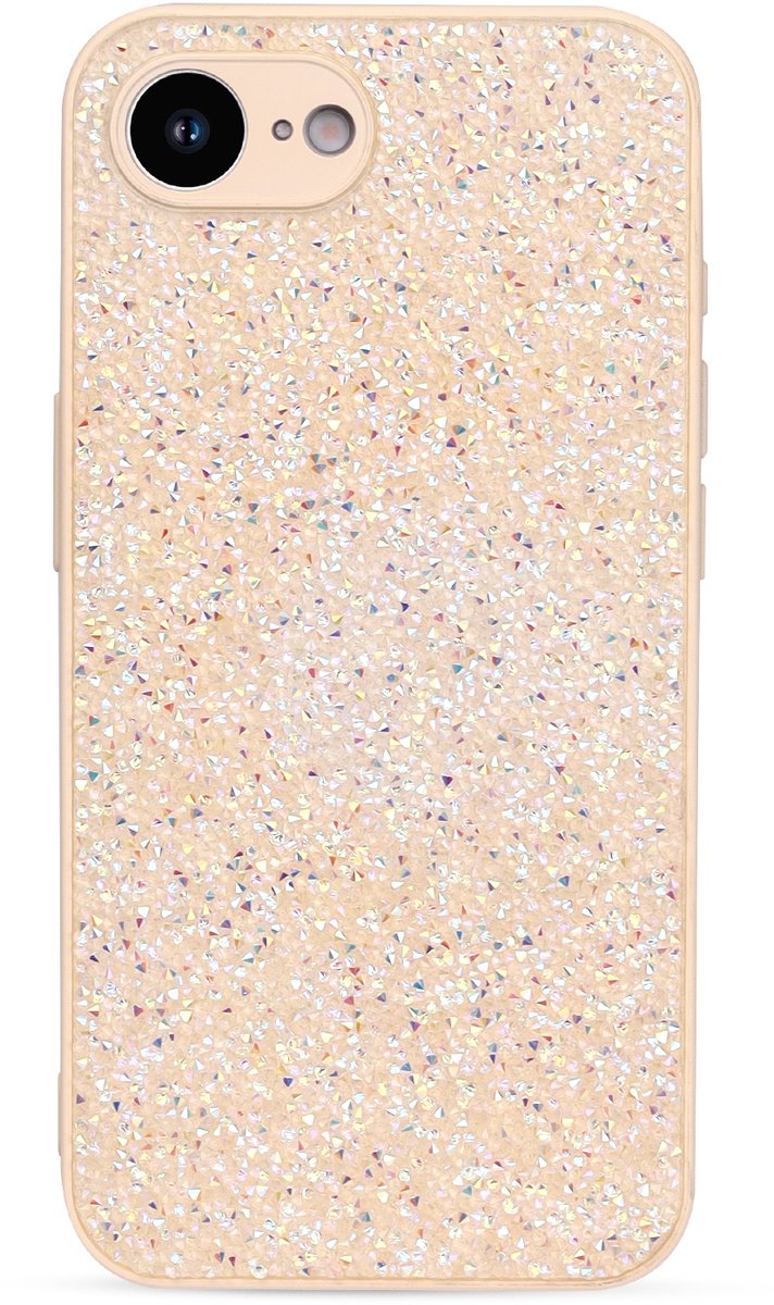 Casemania Hoesje Geschikt voor Apple iPhone 16e - Goud - Diamant Glitter Back Cover