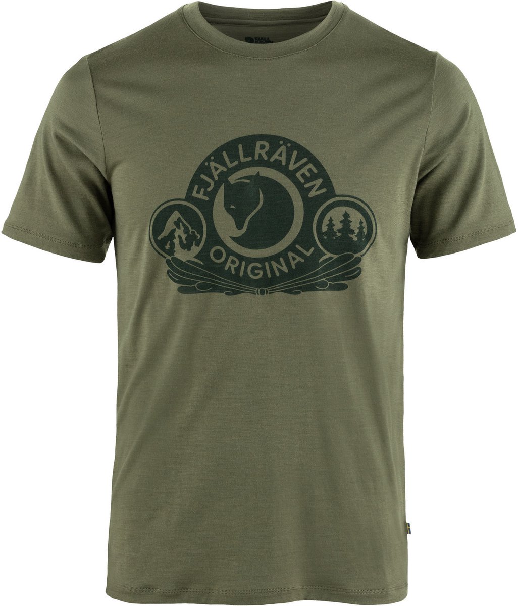 Fjällräven Abisko Wool Classic SS M – Outdoor Kleding Fleeces en Truien T-Shirt Groen