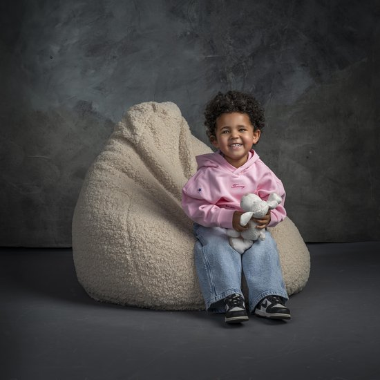 Ribfluweel Teddy Zitzak Ecru – Comfortabele Kinder Zitzak