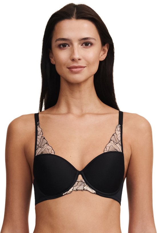 Chantelle Pulp - Tattoo Love - Dames - Voorgevormde bh - Zwart/Golden Beige