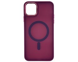 Matte magnetische hoes Geschikt voor: iPhone 16 Max Pro - Compatibel met MagSafe - Schokbestendige, Doorschijnende, Matte achterkant - Rood