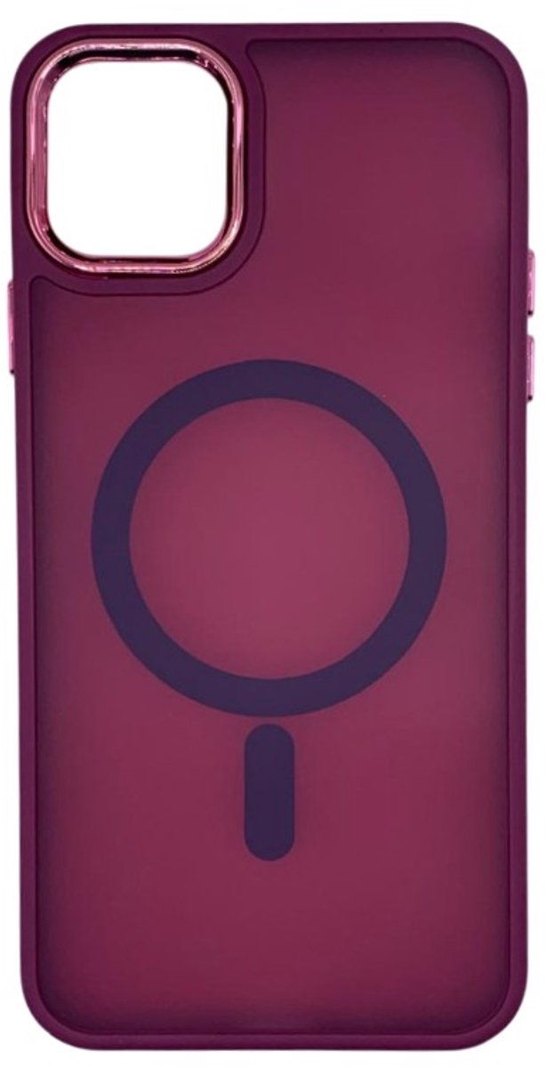 Matte magnetische hoes Geschikt voor: iPhone 16 Max Pro - Compatibel met MagSafe - Schokbestendige, Doorschijnende, Matte achterkant - Rood
