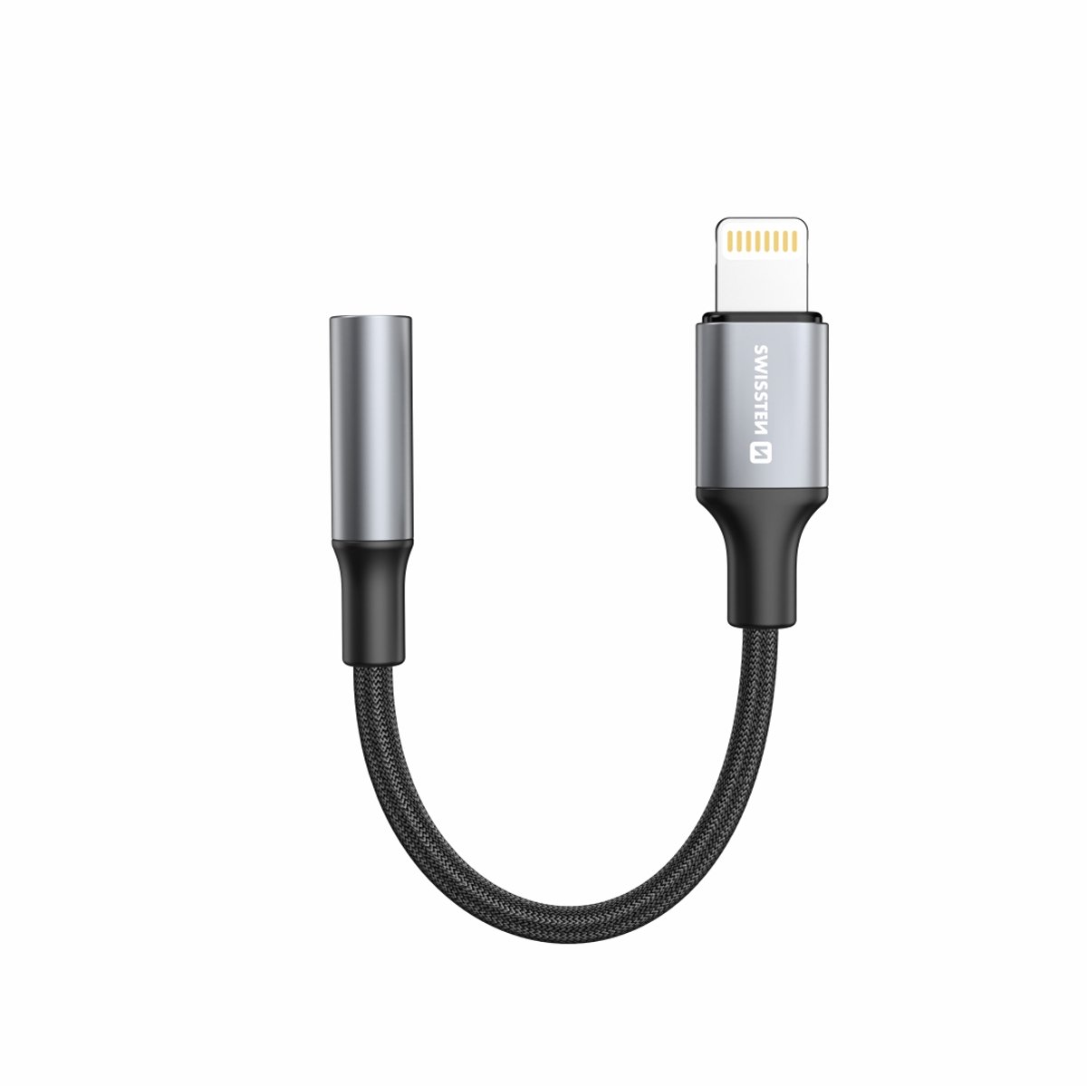 Image of Audio Adapter - Lightning naar 3,5mm AUX - 15 cm - Gevlochten textiel kabel - Geschikt voor Apple met Lightning aansluitingen - Zwart