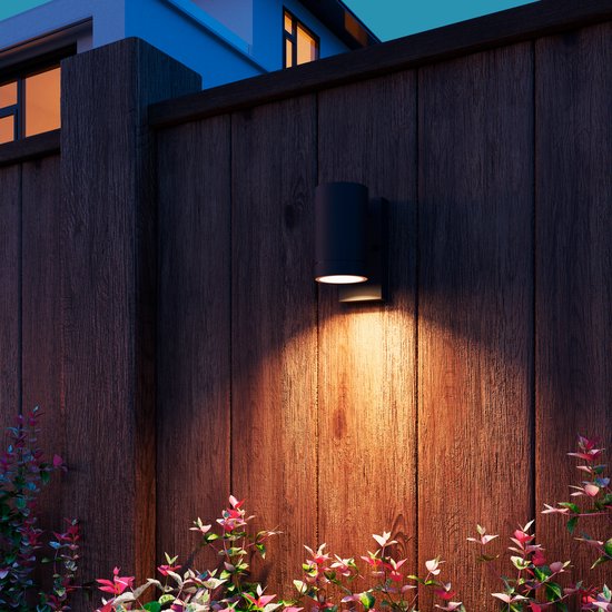 Calex Wandlamp Buiten Met Sensor GU10 | Alba | Up & Down | Rond | IP44 | Zwart Lca01165 M1 Big
