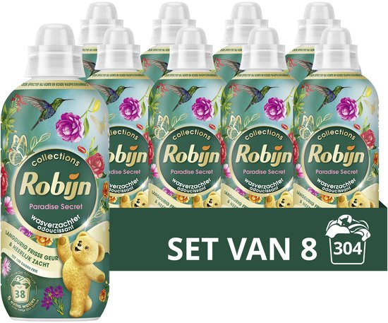 Robijn Collections Wasverzachter - Paradise Secret - met 97% biologisch afbreekbare ingrediënten* - 8 x 38 wasbeurten