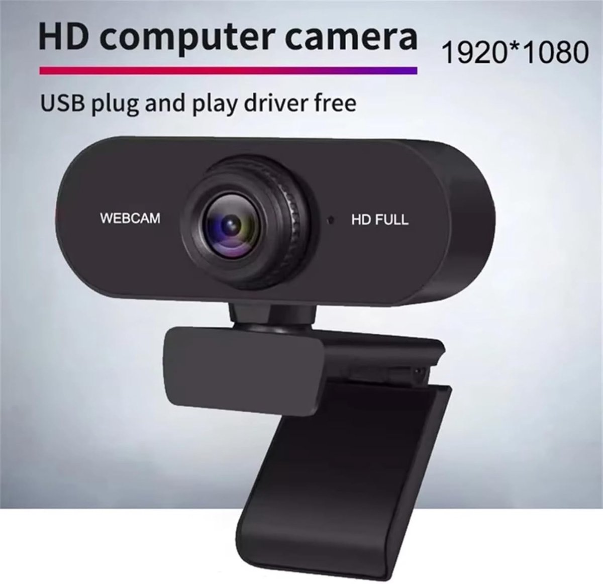 Webcam voor PC - 1080P Full HD - HD Pro Webcam - Voor Laptop en PC - Windows en Mac - Streaming Camera - Laptop - Office - Gaming - Zwart thumbnail 4