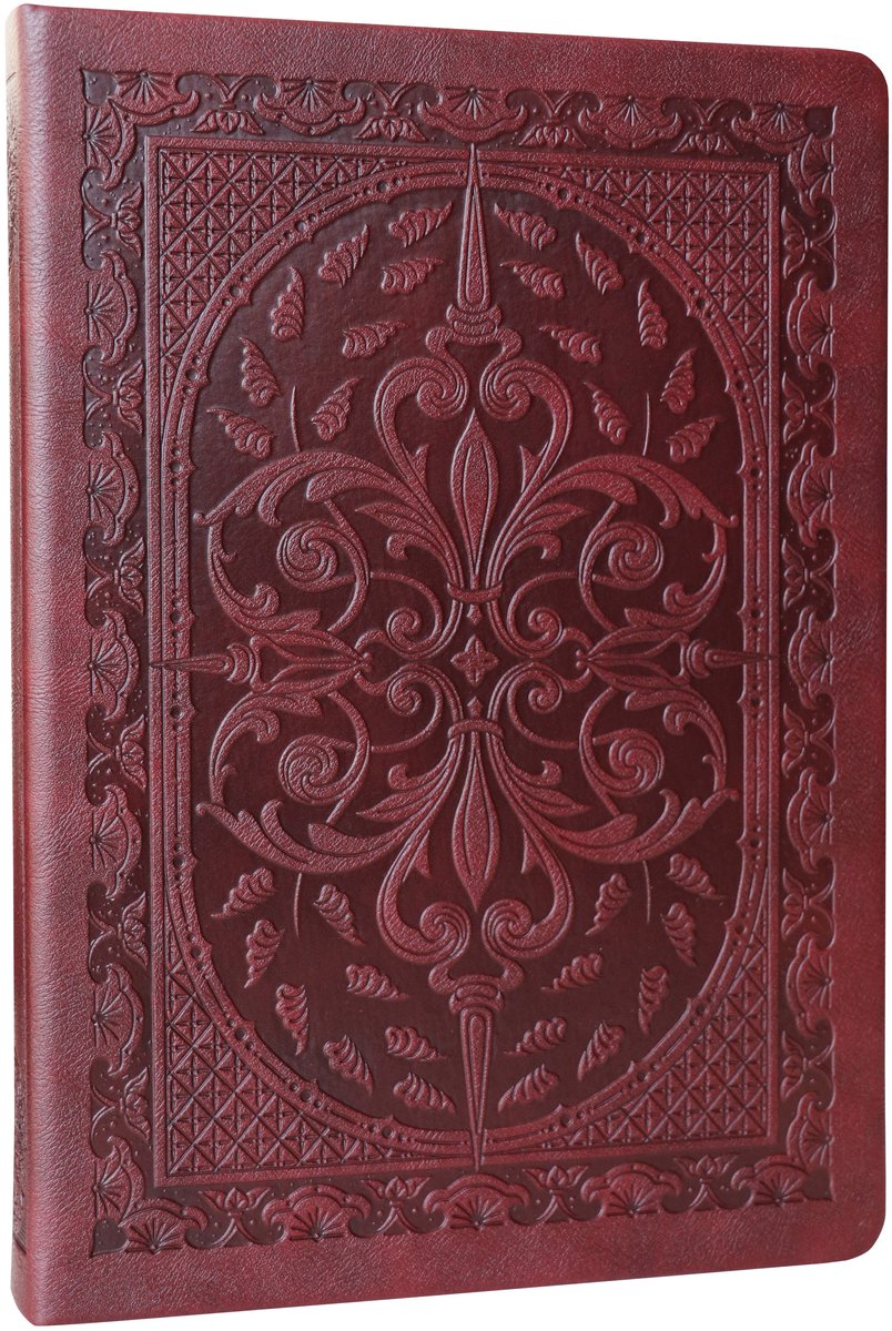 Victoria's Journals - Notitieboek A5 - Old Book Journal - Vintage - Premium Vegan Leer Hardcover - 320 Pagina's Premium Papier (Bordeaux)