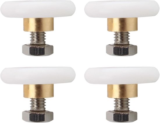 Foto: 4 stuks douchedeurzwenkwiel douchedeurwieltjes douchewielen schuifdeurwielen douchecabine wielen diameter 25 mm vervangingsonderdelen voor badkamerd nylon