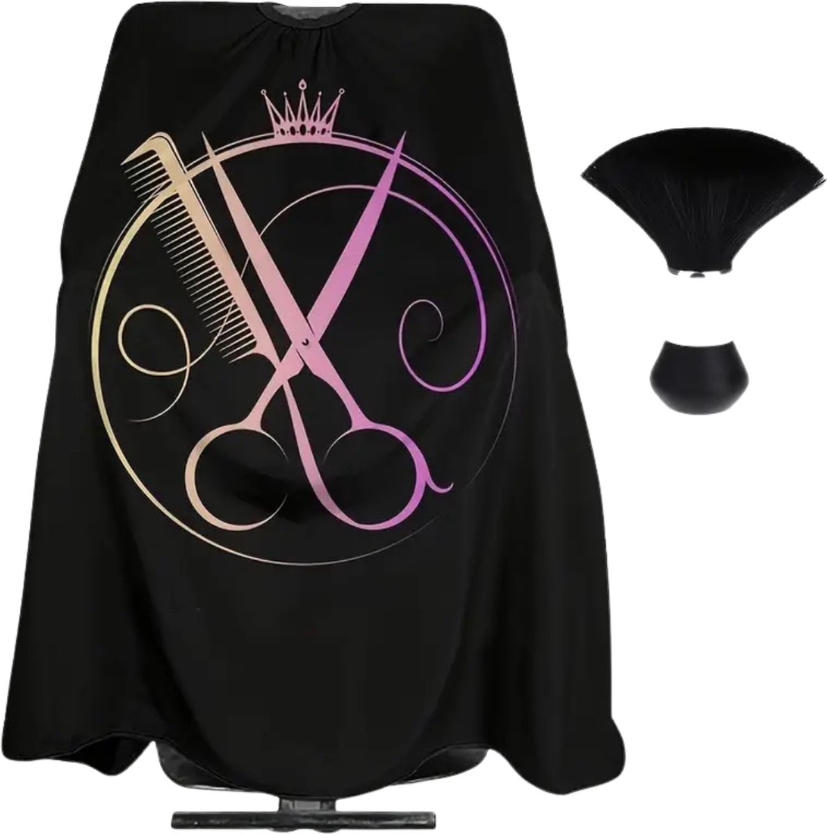 Livano Baardschort - Beard Bib - Scheerschort - Baard Cape - Kappersmantel - Kapmantel - Paars + Borstel