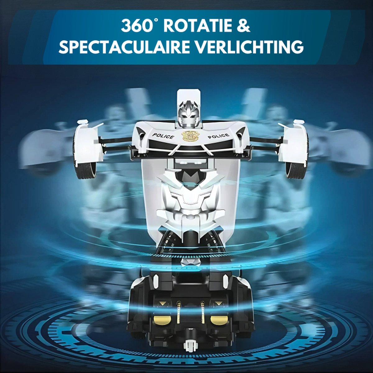 Boncy® Bestuurbare RC Auto - Transformerende Lambo Politie - Jongens Meisje Volwassenen - Robot Speelgoed Binnen Buiten - Afstandbestuurbaar Race Drift Car - Afstandsbestuurbaar Raceauto Accu - Stuntauto Bestuurbaar Elektrisch Autos Afstandsbediening — afbeelding 7