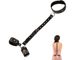 WiseGoods - Erotische Nekriem Met Handboeien - Seks Handboeien - SM Bondage - Sex Toys - Seksspeeltjes Voor Koppels - Zwart