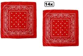 14x Zakdoek rood met motief 53 x 53 cm - zakdoek bandana boeren carnaval feest sjaal