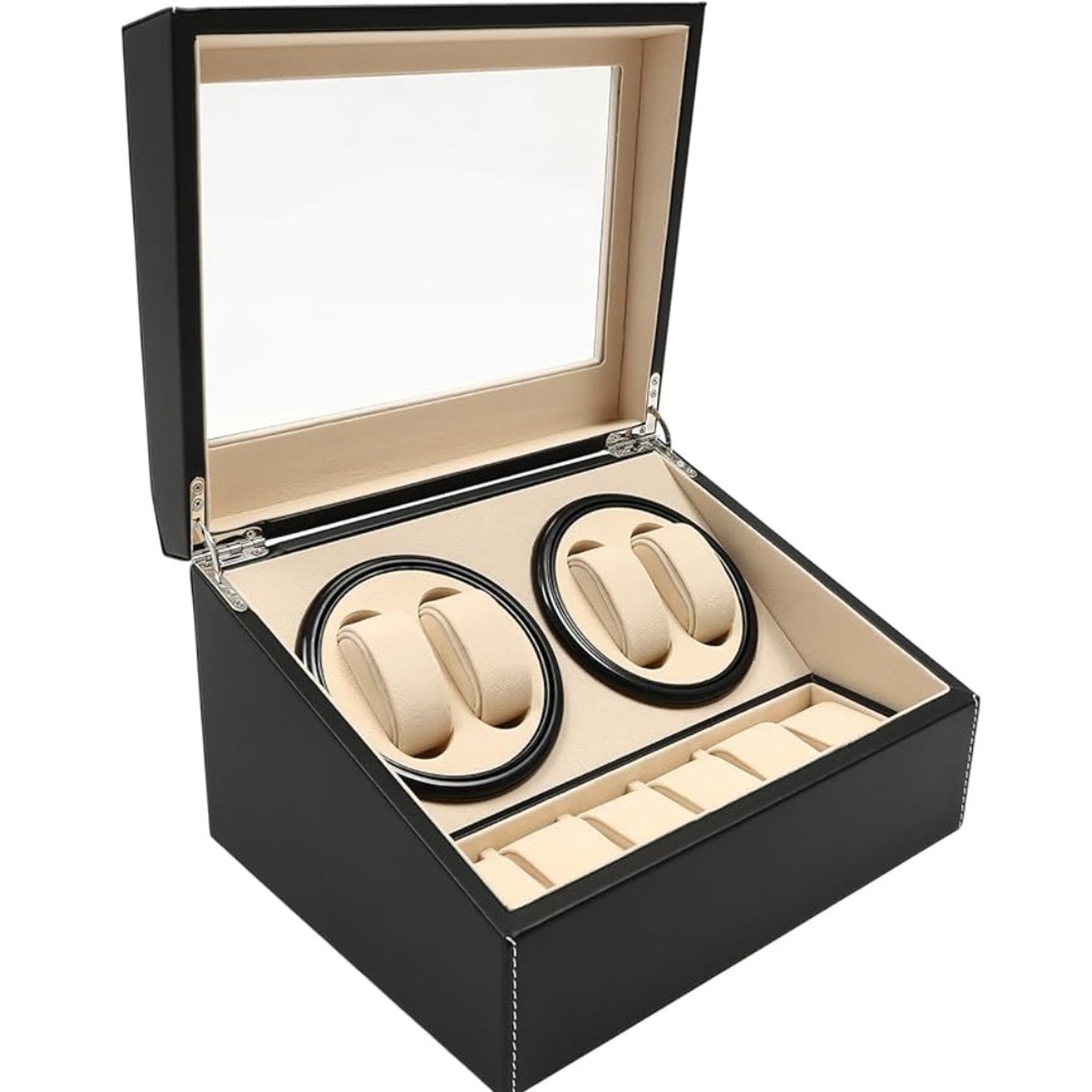 Horloge Doos - Horlogebox - Horlogedoos Heren - Watch Roll - Zwart-Bruin - 10 horloges - Opbergdoos