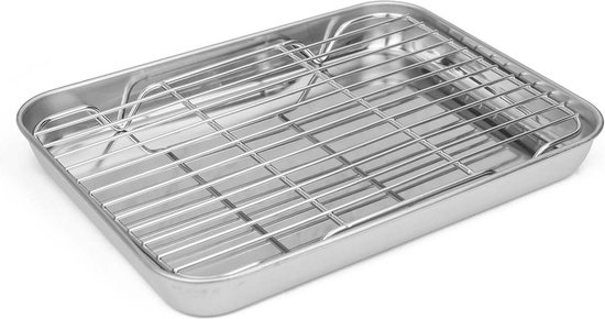 BBQ-Tray Compact | Braadslede | Bakplaat met rooster - 23x17x2,5cm