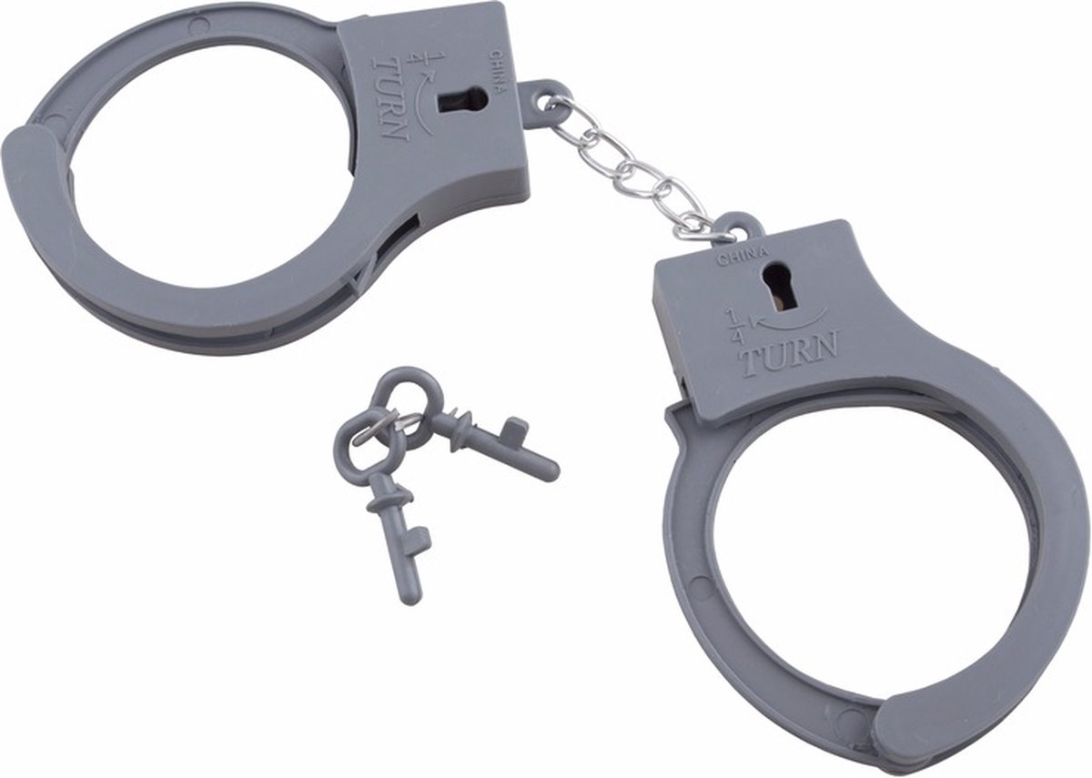 Politie agent verkleed accessoires set - 4 delig - voor kinderen - politiepet - handboeien - pistool - badge - Carnaval — cadeau in Spellen & Speelgoed - foto 5