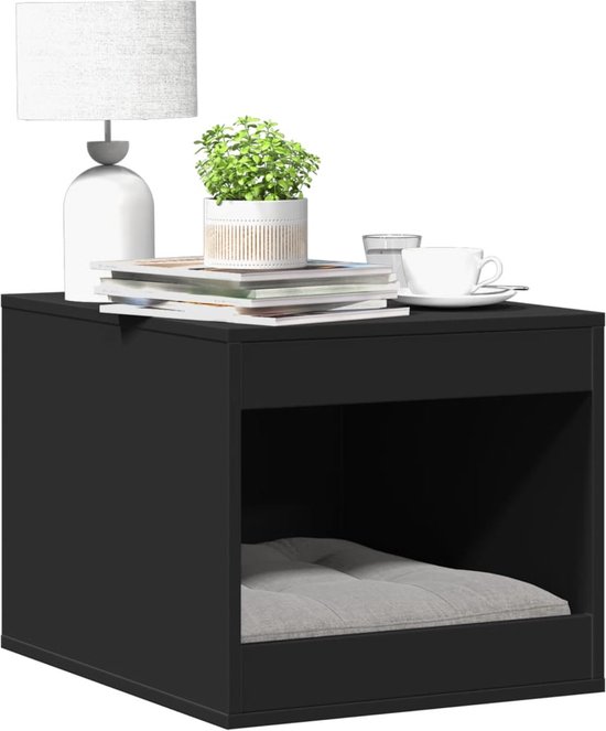 vidaXL Kattenbakkast 60x40x40 cm bewerkt hout wit, kattenhuis, kattenslaaphuis, kattenbak behuizing, kattenbakbehuizing, kattenbak kast