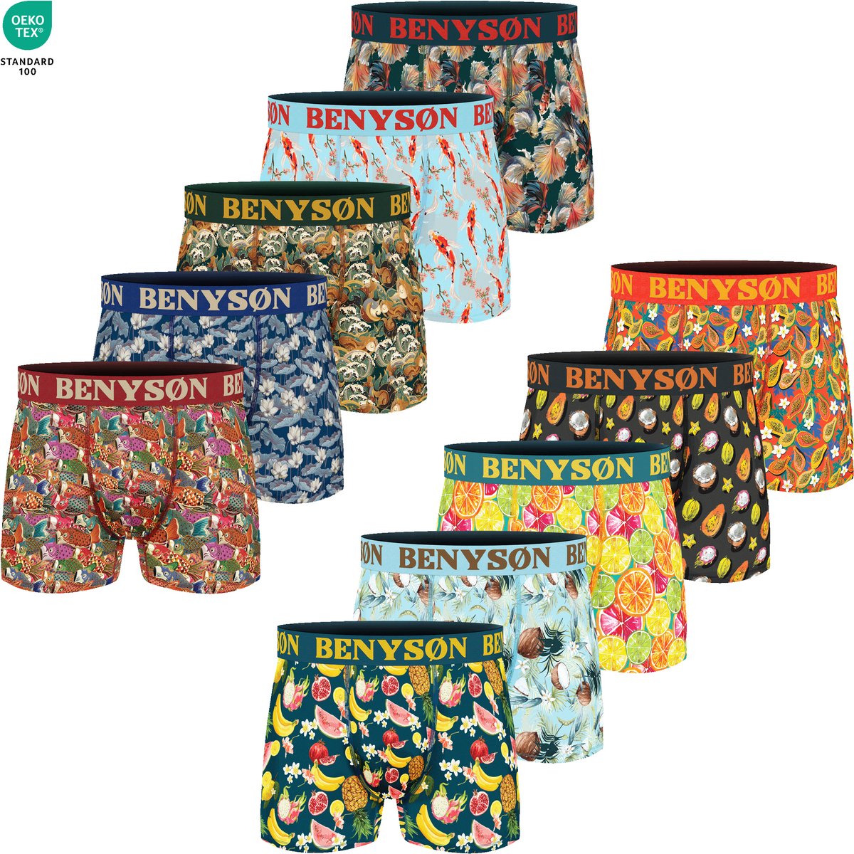 BENYSON® 10-Pack Viscose Boxershorts 7125+7126 XXL