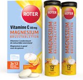 Roter Vitamine C 80mg+ Magnesium 375mg - Magnesium is goed voor de spieren & Vitamine C ondersteunt de natuurlijke weerstand - 24 bruistabletten
