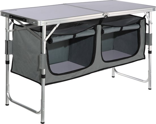 VEVOR Campingkeuken, Campingkast, Verstelbare Campingkast, Reiskeuken, Keukenbox, Tentkast, Outdoor Campingkeuken, Tentkast, Kampeerreis, Grijs, Draagbare Keukenbox, Reiskeuken — afbeelding 5