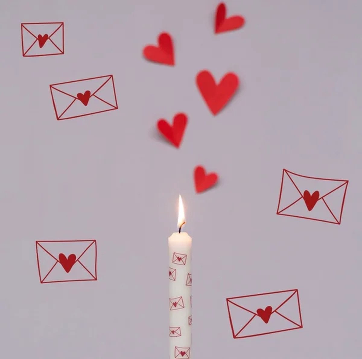 Rustik Lys - Doos met dinerkaars Love letters - 10 stuks - Liefde - Valentijn