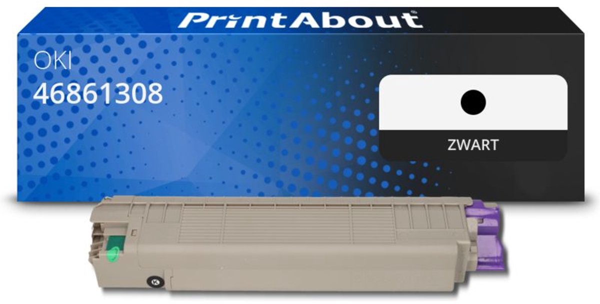 PrintAbout huismerk Toner 46861308 Zwart geschikt voor OKI