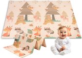Speelmat - Dubbelzijdig - Speelkleed - Speelmat Baby - Speelkleed Baby - Speelmat Foam - 150 x 200 cm - Opvouwbaar - Inclusief Opbergtas - Beige