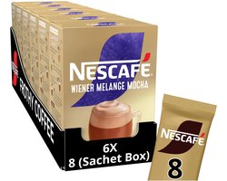 Nescafé Wiener Melange Mocha oploskoffie - 6 doosjes x 8 zakjes