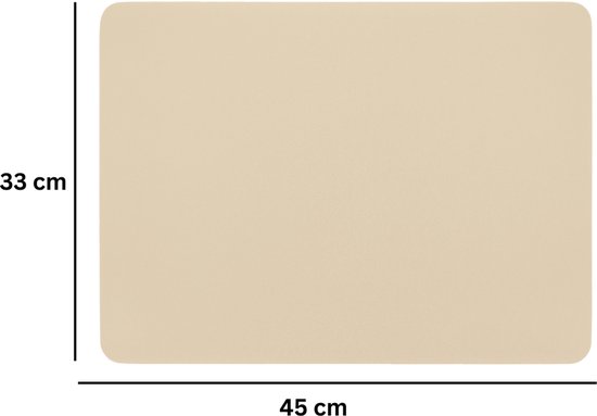 ZICZAC - Set de table TOGO - Lot de 6 - Double face - Simili cuir - 33x45 cm, ivoire