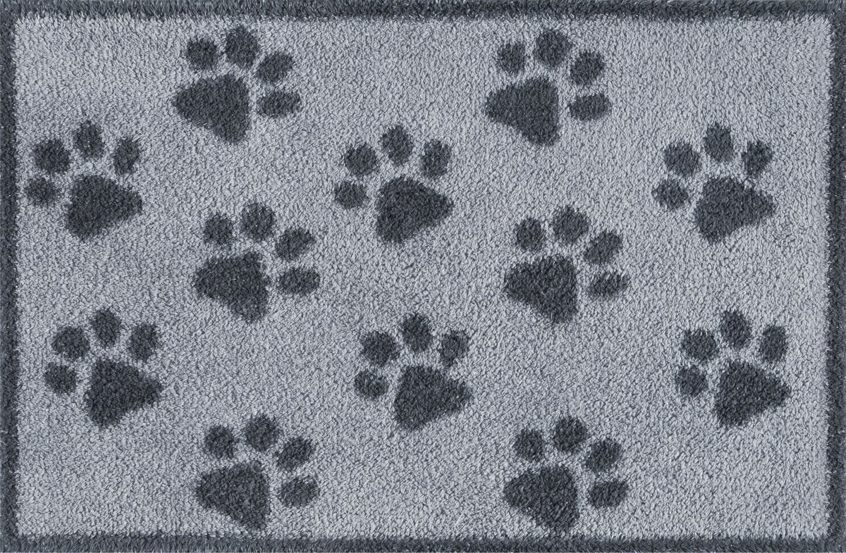 Kleen-Tex Turtle Wasbare Deurmat - Paws Grey - 40 x 60 cm