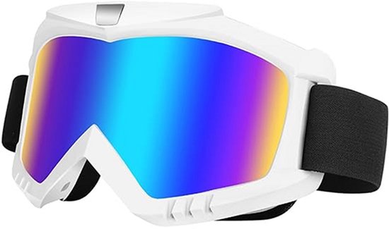 Skibril - Snowboardbril - OTG - Crossbril - Motorbril - Ski / Motocross / Mountainbike - Anti-condens / Winddicht / Stofdicht / Anti-Impact - Wit frame - Gekleurde lens