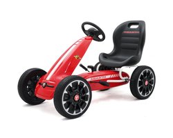 Abarth Skelter 3 tot 7 jaar – Officieel Gelicentieerde Go Kart met Skiddingmodus & EVA-Wielen – Kindervoertuig met Verstelbaar Zadel & Handrem – Rood