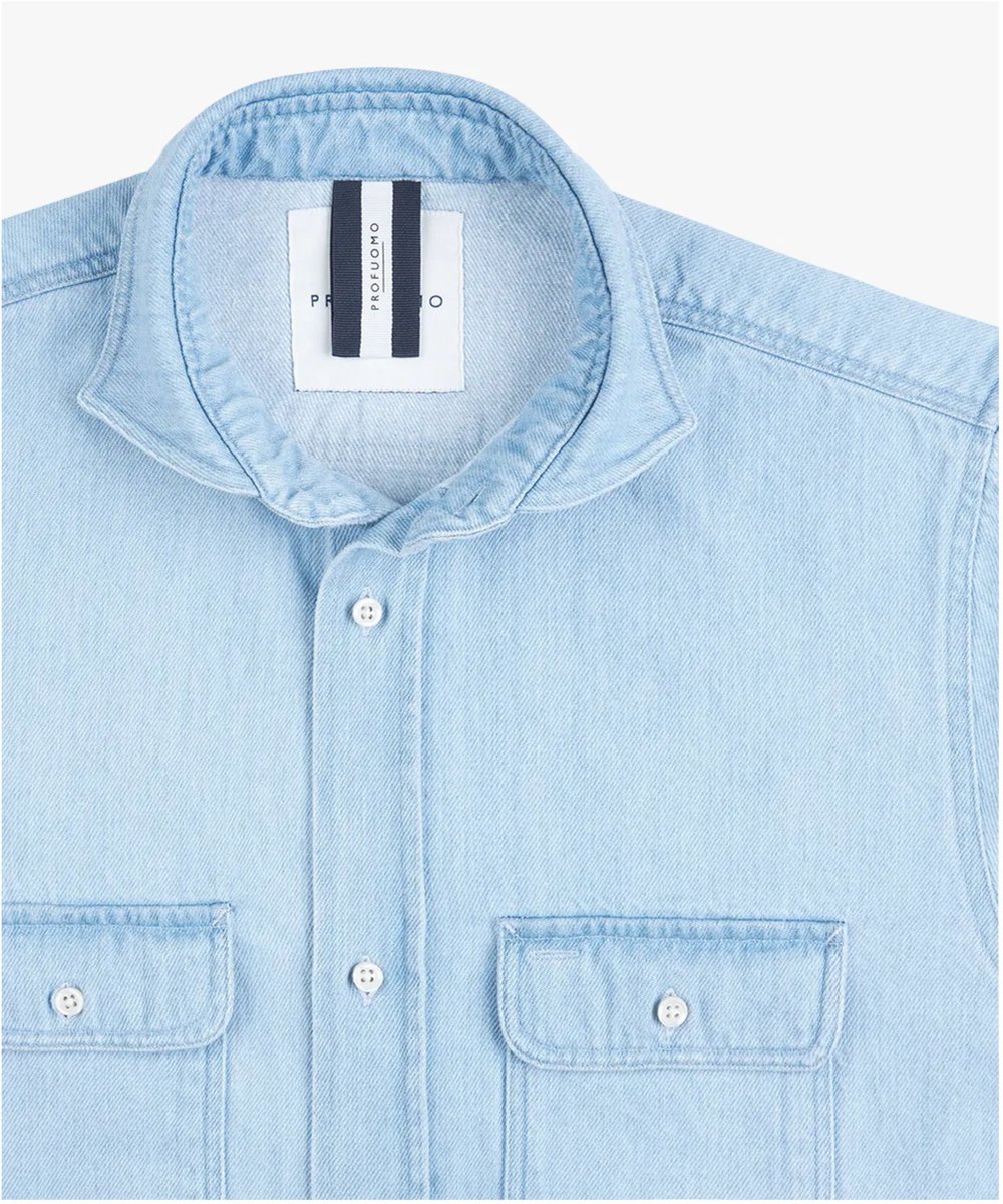 Profuomo Overshirt lichtblauw