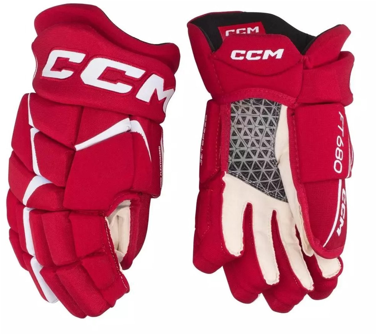 CCM - Jetspeed FT680 - IJshockeyhandschoenen - Kinderen - Rood - Wit - 10
