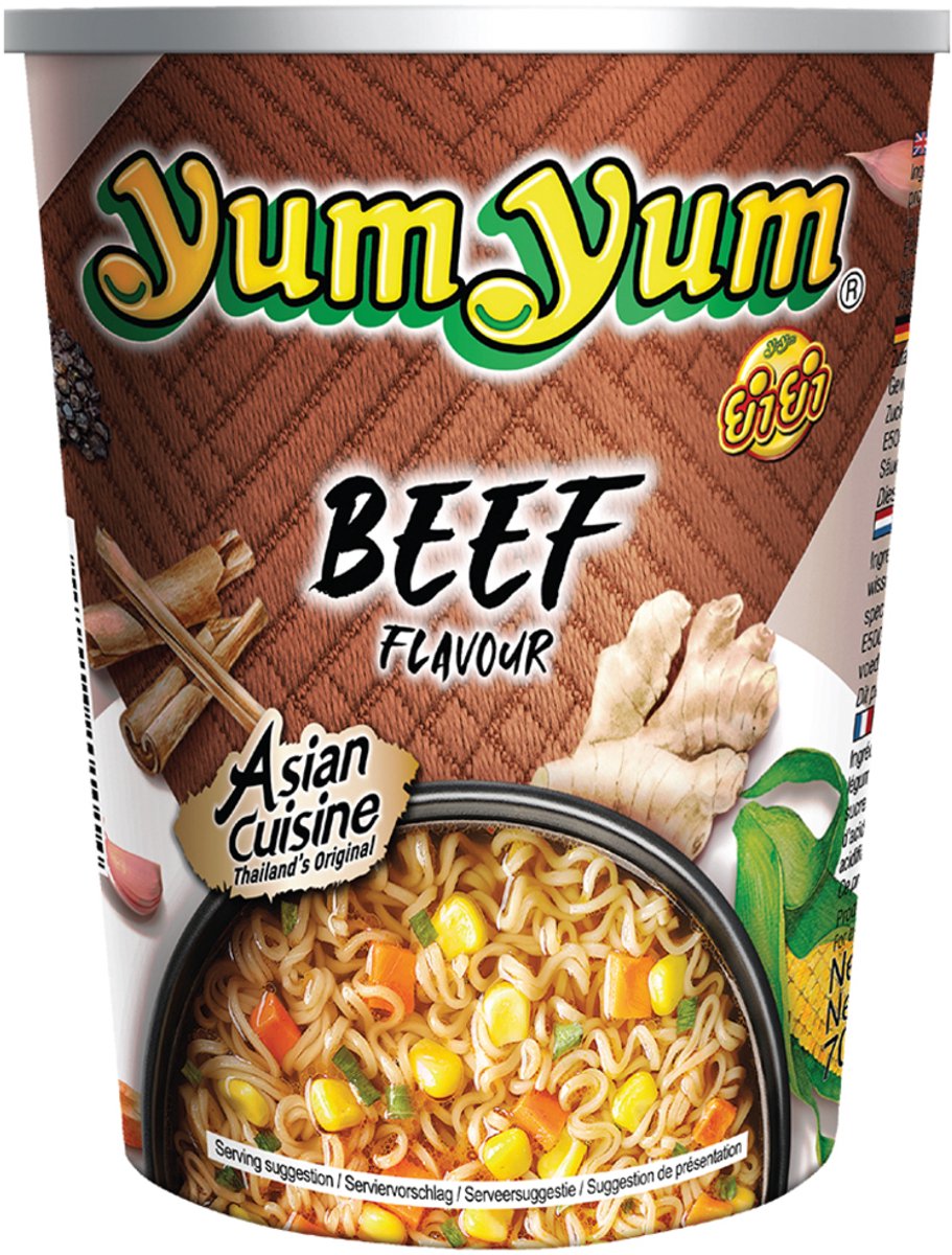 Yum Yum Instant Cupnoedels Rundvlees 36 x 70 g