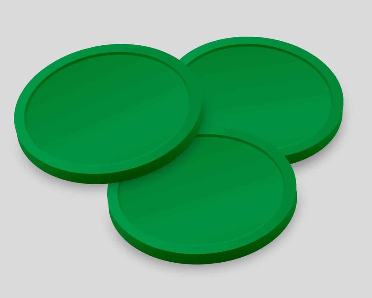 Blanco Consumptiemunten 29mm / Betaalmunten (per 250 stuks) - GROEN