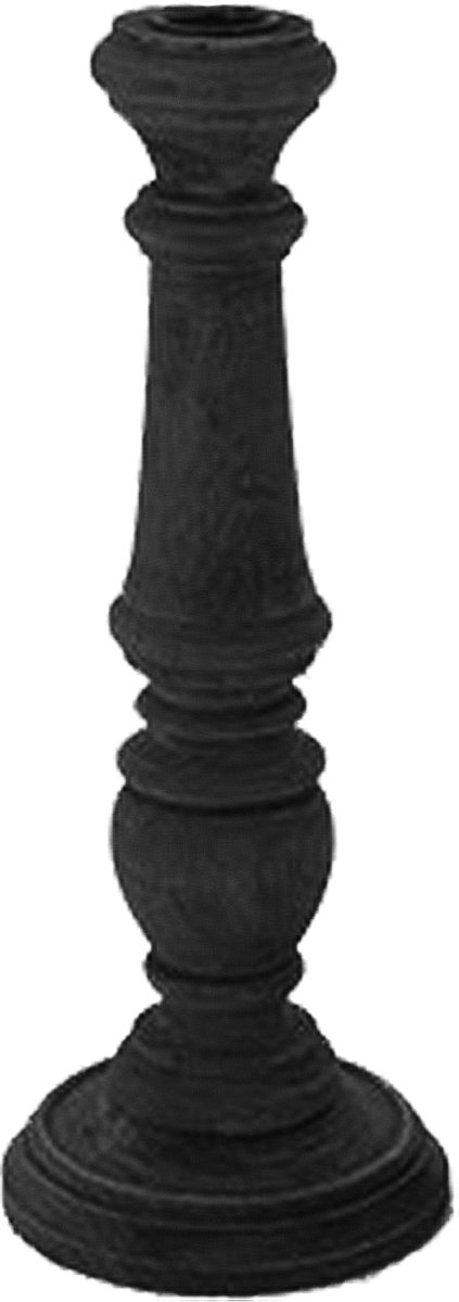 by Mooss - Kandelaar - Hout - Zwart - Roet - Geblakerd - 30cm - Landelijk - Stoer - Sober - Decoratie - Accessoires - Hip - Trendy - Decoratief - Gezellig